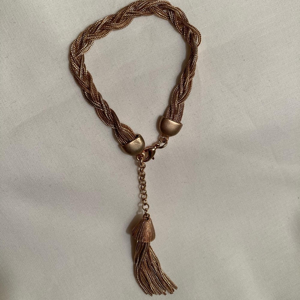 Gold tassel bracelet